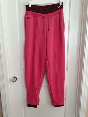 Nike Hot Pink Joggers with Dark Brown Waistband